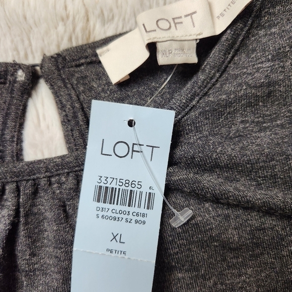 Jersey Dress Mini dress Scoop neck short sleeves Black Size XLp LOFT NWT - Picture 14 of 15